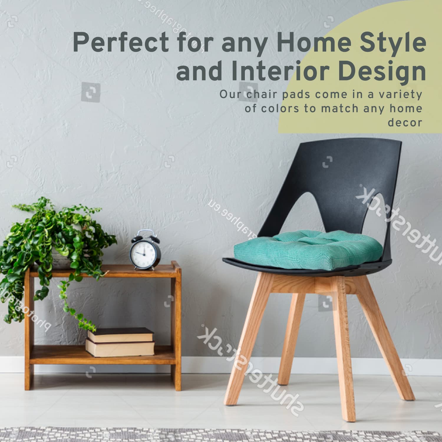 Arlee Home Fashions - Chair Pad - Soft And Comfortable Memory Foam Seat Cushion - Non-Skid Backing Cushion - Blue - 15.5''X15.5